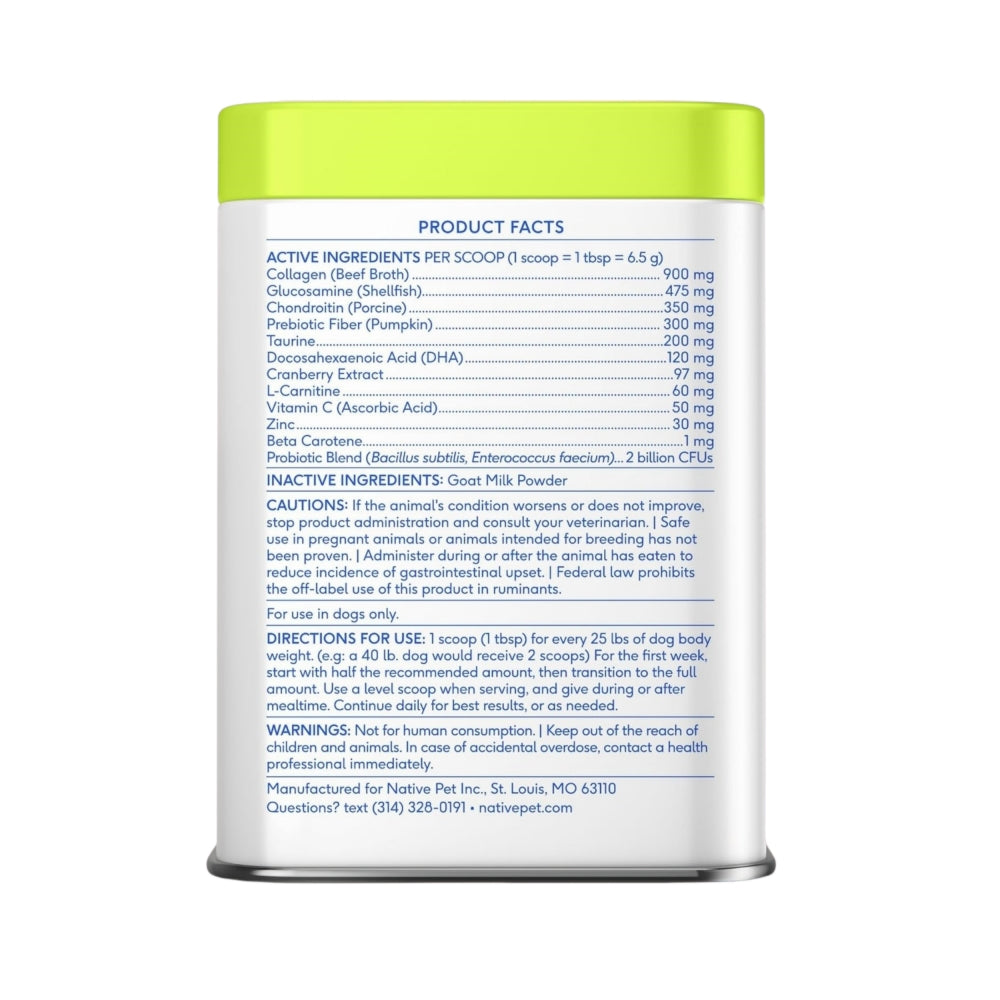 Native Pet The Daily Dog 11 in 1 Multivitamin Powder 60 Scoops