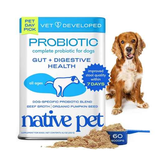 Native Pet Probiotics for Dogs Gut Digestive Health 60 Scoops